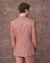 Terracotta Linen Blend Drape Jacket