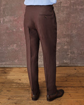 Chocolate Brown Linen Heritage Trousers