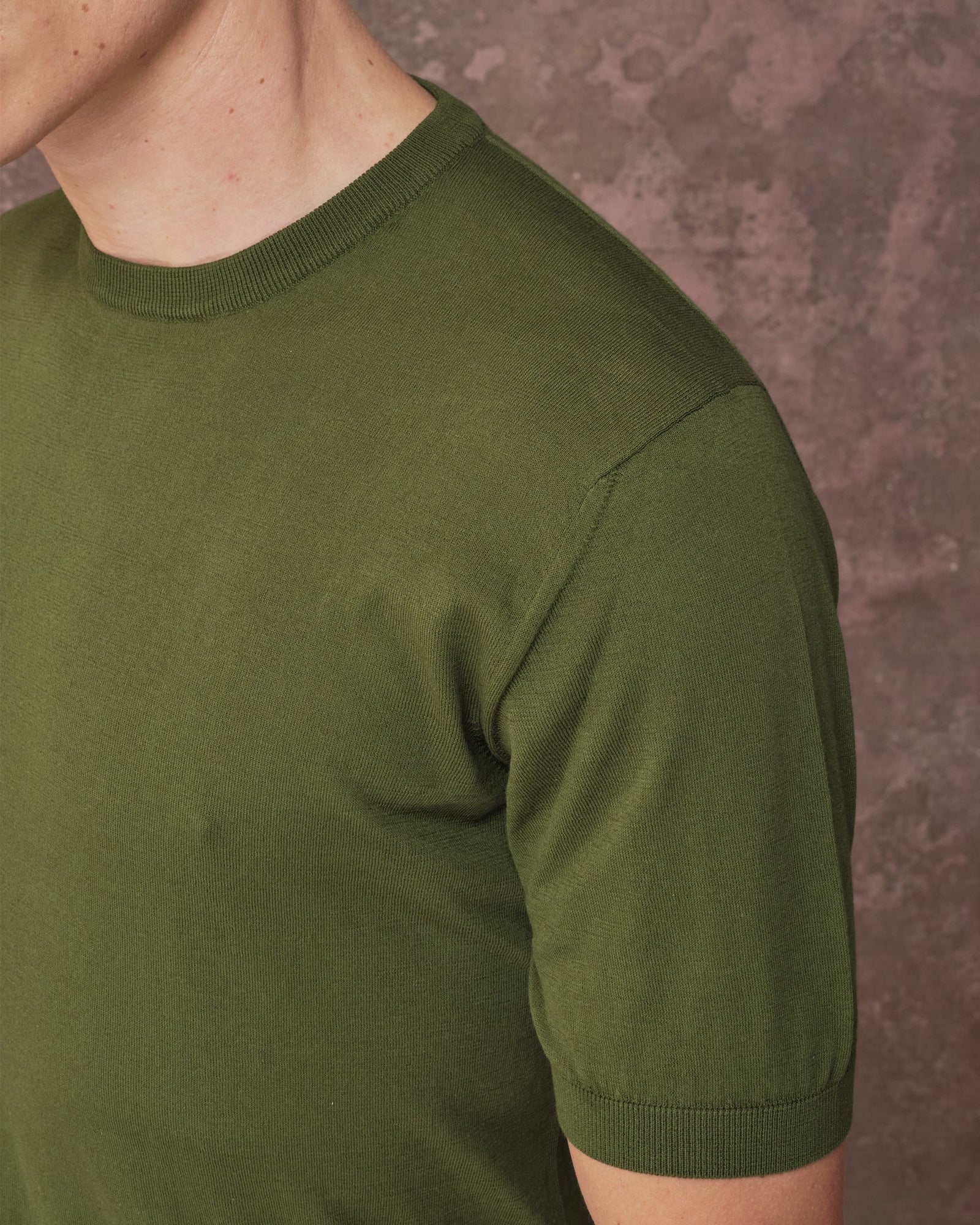 Green Silk Blend T Shirt