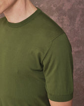 Moss Green Silk Blend T-Shirt