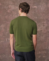 Moss Green Silk Blend T-Shirt