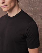 Navy Blue Silk Blend T-Shirt