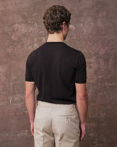 Navy Blue Silk Blend T-Shirt