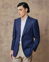 Indigo Silk Linen Blend Blazer