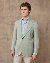 Green Silk Blend Unstructured Jacket
