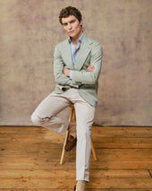 Green Silk Blend Unstructured Jacket