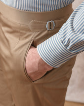 Tan Cotton Contemporary Trousers