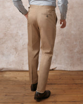Tan Cotton Contemporary Trousers