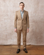 Tan Cotton Contemporary Trousers