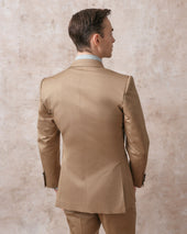 Tan Cotton Notch Lapel Jacket