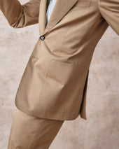 Tan Cotton Contemporary Suit
