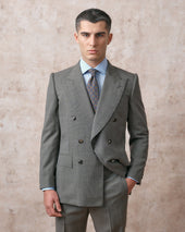 Grey Micro Double-Breasted Jacket