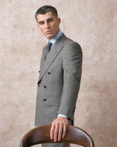 Grey Micro Double-Breasted Jacket