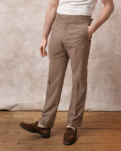 Taupe Needle Cord Contemporary Trousers