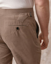Taupe Needle Cord Contemporary Trousers