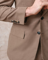Taupe Needle Cord Notch Lapel Jacket