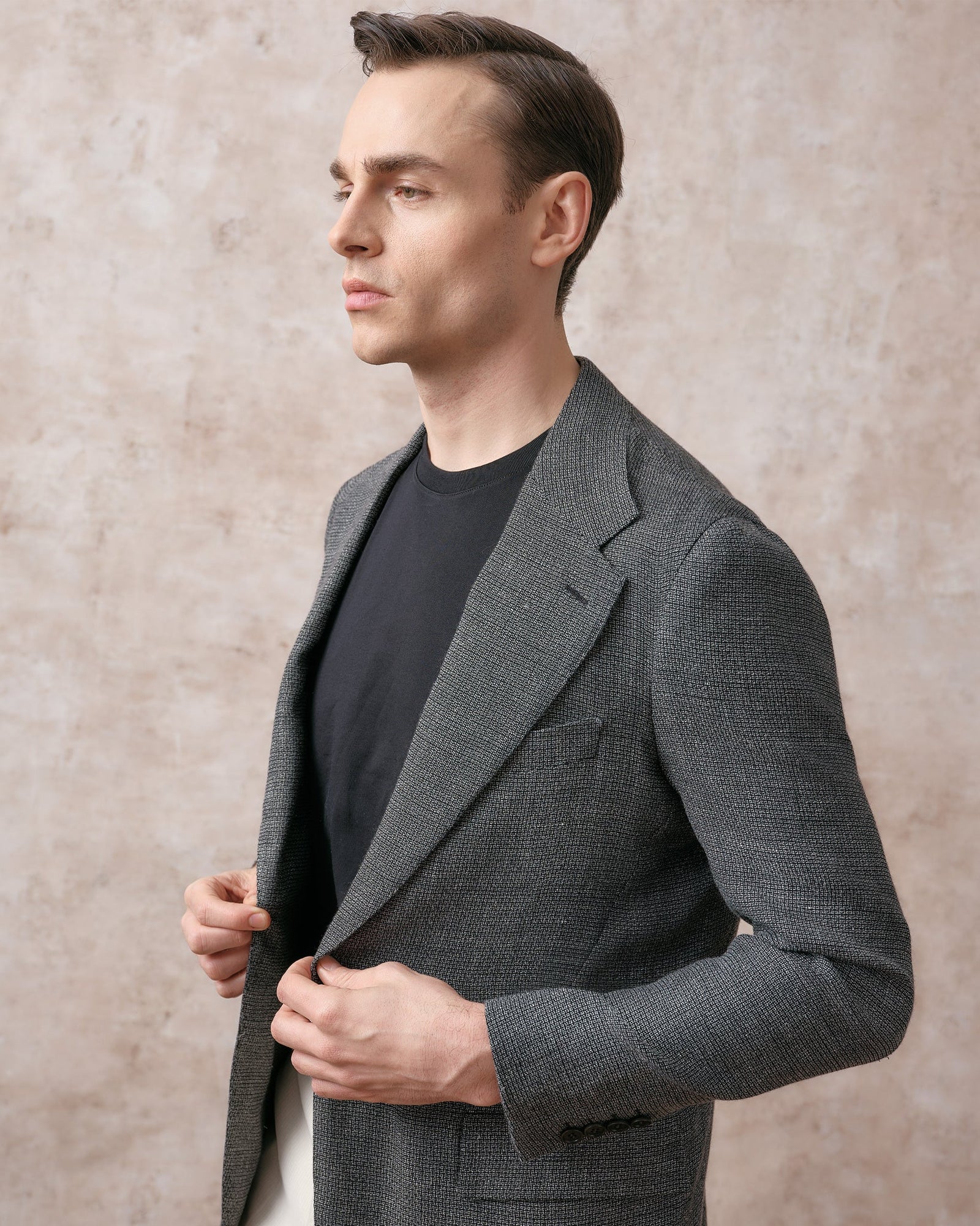 Grey Geometric Unstructured Jacket