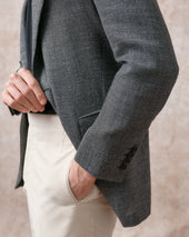 Grey Geometric Unstructured Jacket