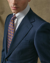Navy Mesh Notch Lapel Blazer