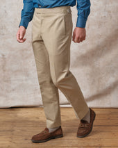 Sand Cotton Contemporary Trousers