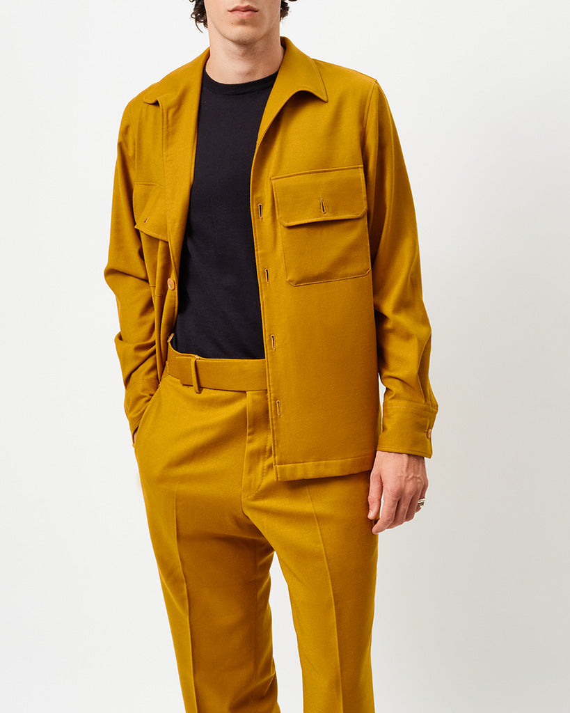Flannel Capri Collar Over Shirt