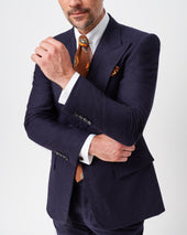 Navy Flannel Contemporary Trousers
