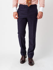 Navy Flannel Contemporary Trousers