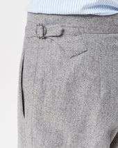 Silver Flannel Contemporary Trousers