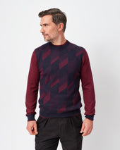And Burgundy Geometric Crew