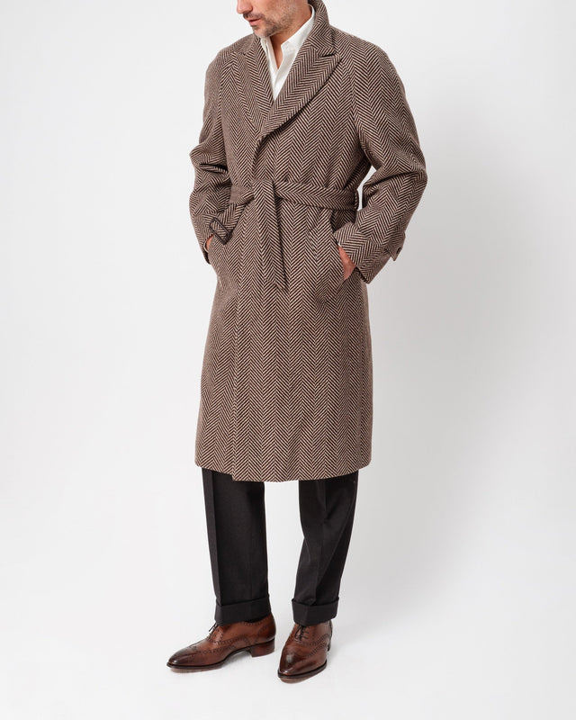 Biscuit Herringbone Raglan Coat