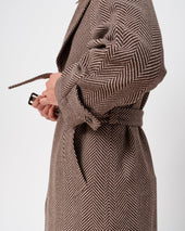 Biscuit Herringbone Raglan Coat
