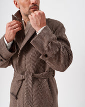 Biscuit Herringbone Raglan Coat
