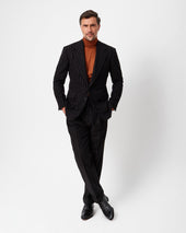 Black & Brown Chalk Stripe Flannel Heritage Trousers