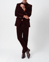 Burgundy Velvet Shawl Jacket