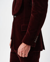 Burgundy Velvet Shawl Jacket