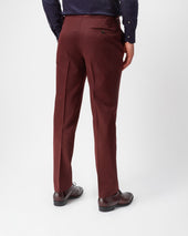 Burgundy Gabardine Contemporary Trousers