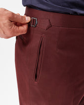 Burgundy Gabardine Contemporary Trousers