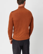And Aubergine Herringbone Mock Neck