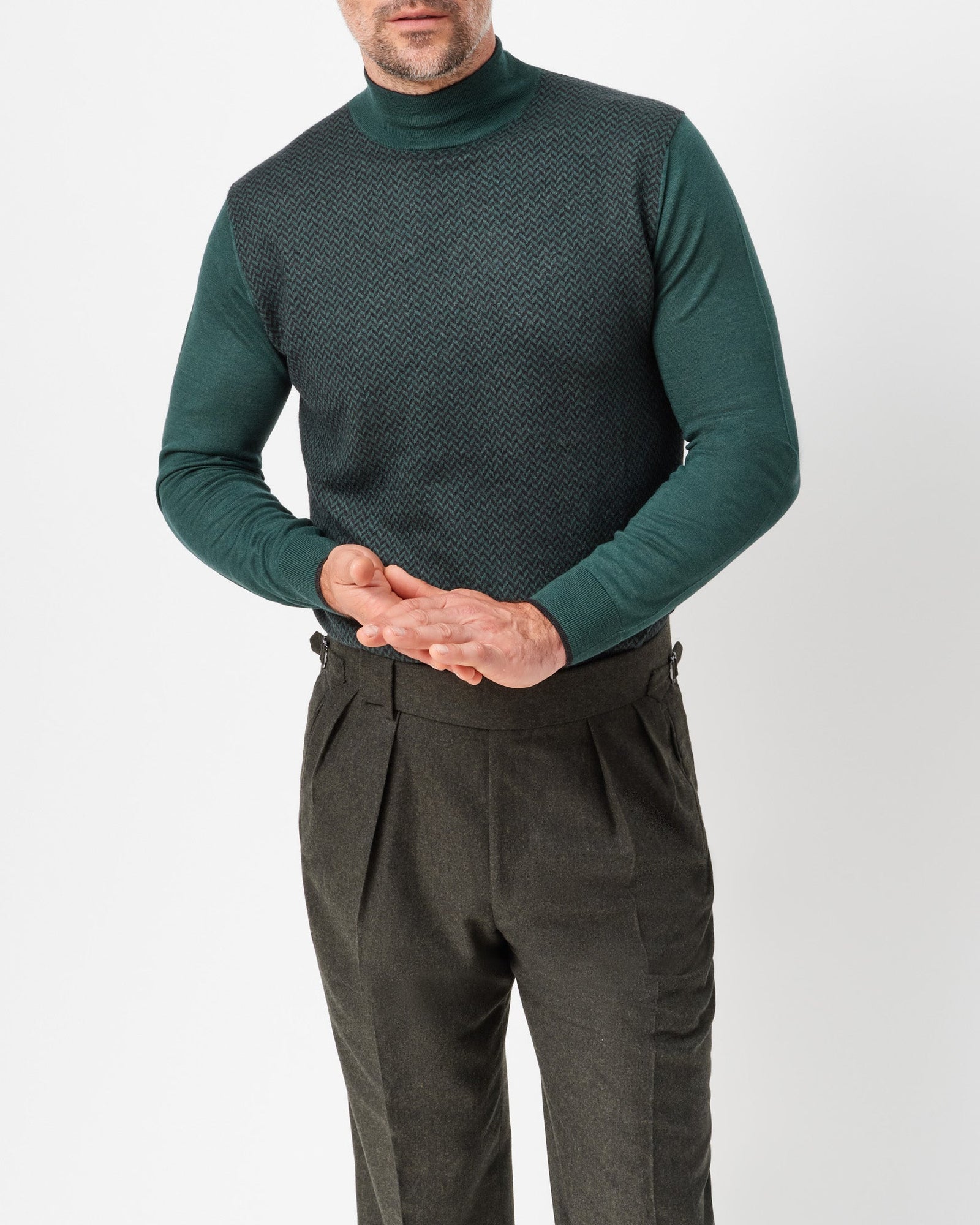 Green Flannel Heritage Trousers