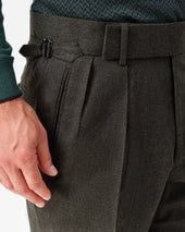 Olive Green Flannel Heritage Trousers