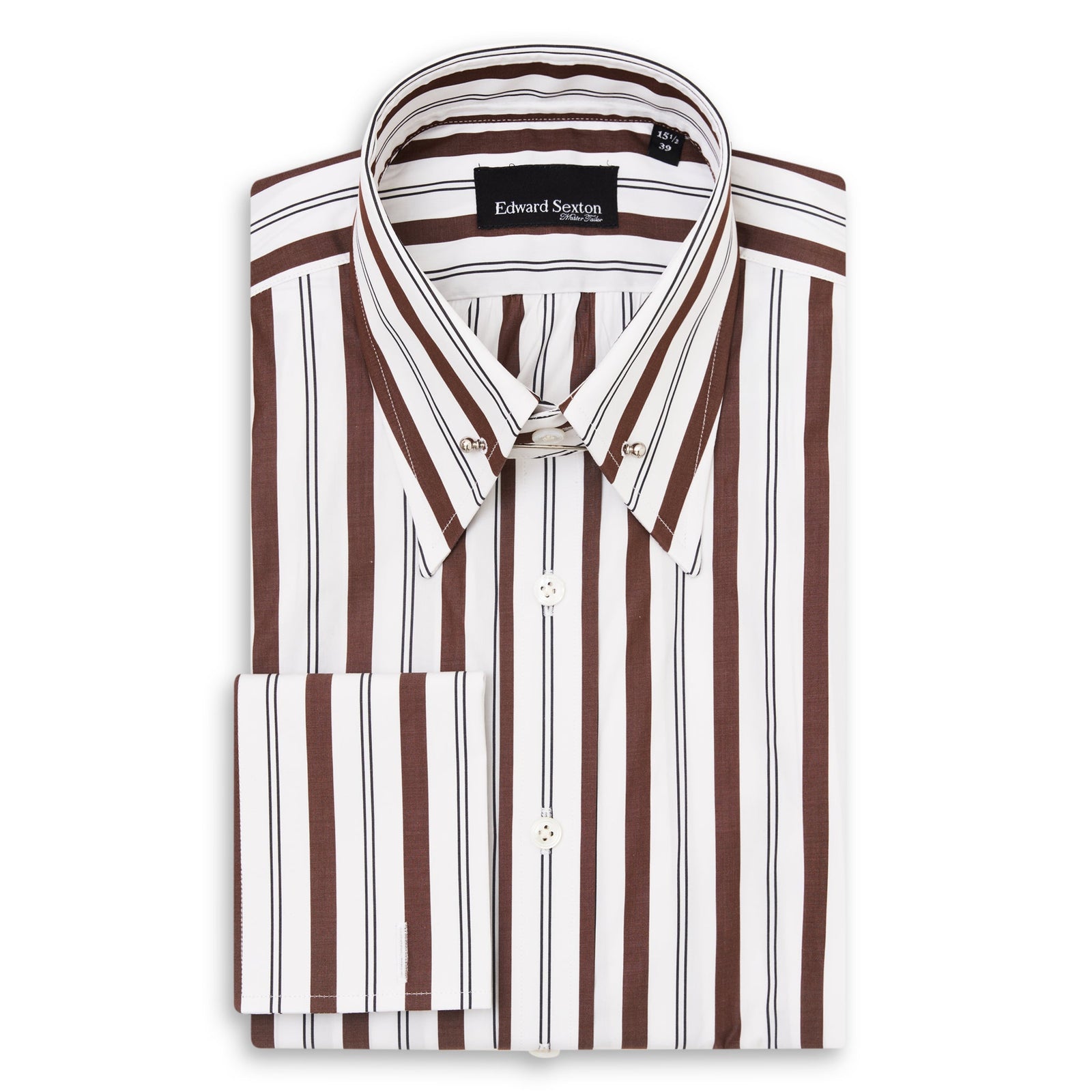 And Navy Stripe Pin Collar Shirt
