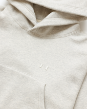Flag Fleece Crop Hoodie Eggshell