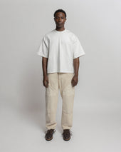 ELI HAND-EMBROIDERED DOUBLE KNEE WORK PANT - UNDYED ECRU HANDSPUN COTTON CANVAS