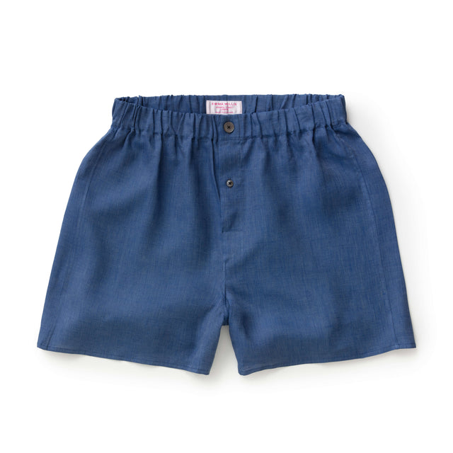 Denim Linen Boxer Shorts