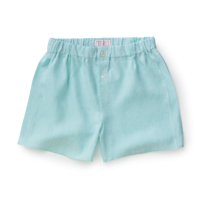 Mint Linen Boxer Shorts