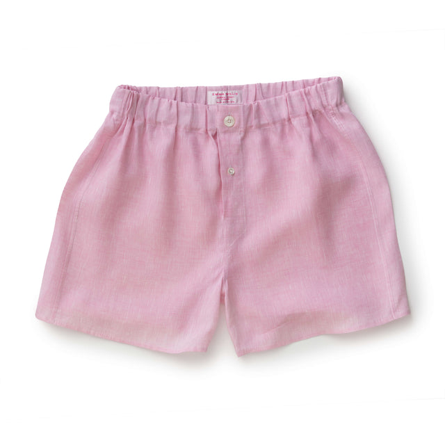 Rose Linen Boxer Shorts