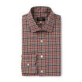 Rust/Blue Gingham Brushed Cotton Shirt - New