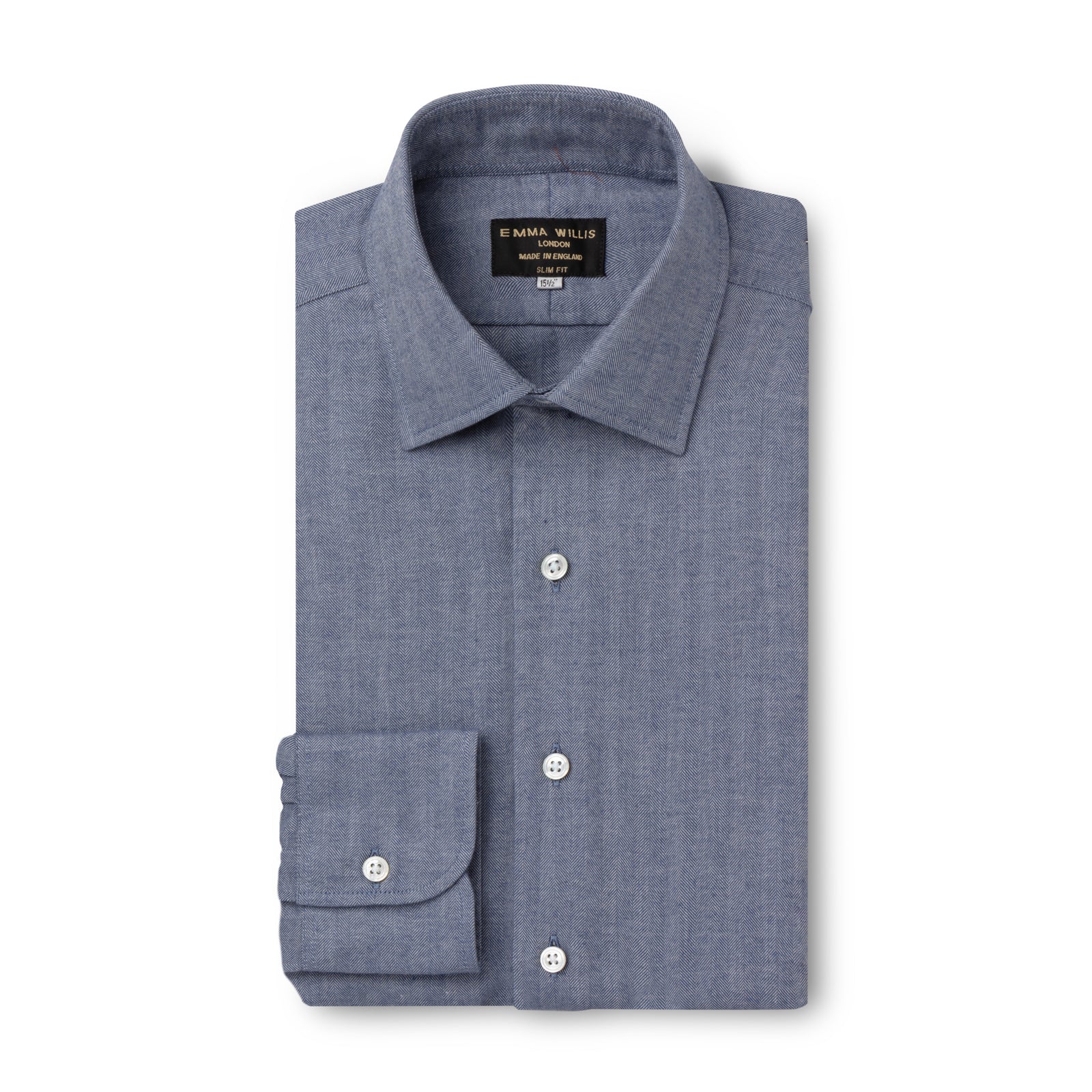 Herringbone Wool Cotton Blend Shirt New