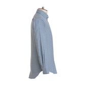 Pale Gingham Wool Cotton Blend Shirt New