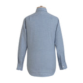 Pale Gingham Wool Cotton Blend Shirt New